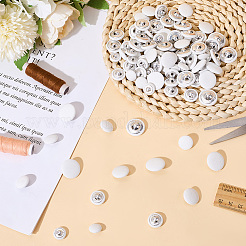 100Pcs 4 Styles 1-Hole Cloth Buttons&nbsp;BUTT-CY0001-09A
