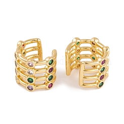 Rack Plating Brass Cubic Zirconia Ear Earrings&nbsp;EJEW-S219-08G