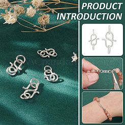 4Pcs 2 Styles 925 Sterling Silver and S-Hook Clasps&nbsp;FIND-BC0013-02