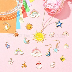 20Pcs 20 Styles Alloy Enamel Pendants&nbsp;ENAM-YW0008-10