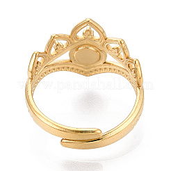 Crown 304 Stainless Steel Cuff Ring Components&nbsp;STAS-T066-43G