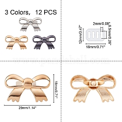 12 Sets 3 Colors Zinc Alloy Bag Decorate Clasp&nbsp;PALLOY-CA0001-85