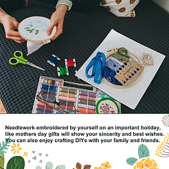 Christmas Theme Mistletoe/Holly Leaf Pattern Embroidery Starter Kit&nbsp;DIY-WH0250-48