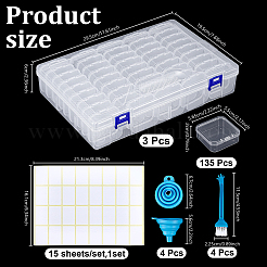3 Sets Rectangle PP Plastic Organizer Storage Boxes&nbsp;CON-TW0001-02