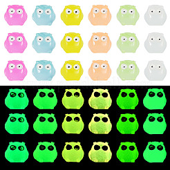18Pcs 6 Colors Luminous Resin Owl Display Ornaments&nbsp;DJEW-TAD0001-02