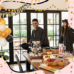 EVA Doctoral Cap Cake Toppers&nbsp;DIY-WH0816-571A
