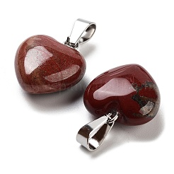 Natural Red Rainbow Jasper Charms&nbsp;HEAR-PW0001-057-05