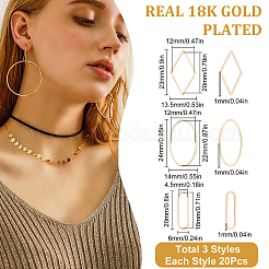 60Pcs 3 Style Plated Brass Linking Rings&nbsp;KK-BBC0003-08