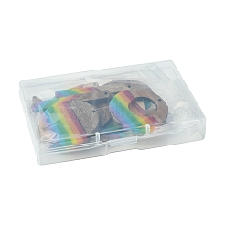 12Pcs 6 Styles Pride Rainbow Theme Resin & Walnut Wood Pendants&nbsp;WOOD-FS0001-32