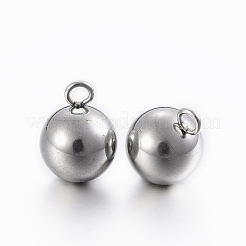 Tarnish Resistant 304 Stainless Steel Sphere Charms&nbsp;STAS-H394-12P