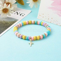 Handmade Polymer Clay Beads Stretch Bracelets&nbsp;BJEW-JB06488