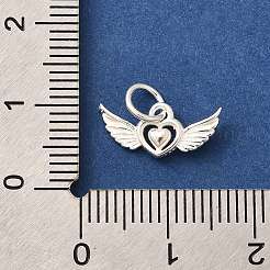 925 Sterling Silver Angel Wings Heart Charms&nbsp;STER-L066-04S