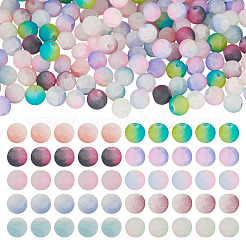200Pcs 10 Colors Crackle Glass Beads Strands&nbsp;GLAA-TA0003-31B