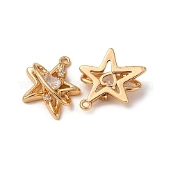 Brass Micro Pave Clear Cubic Zirconia Pendants&nbsp;KK-Z112-38G