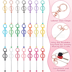 42Pcs 21 Colors Alloy Bar Beadable Keychain for Jewelry Making DIY Crafts&nbsp;DIY-WA0001-14