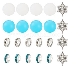 DIY Round Silicone Focal & Flat Round Iron Rhinestone Spacer Beads Jewelry Finding Making Kits&nbsp;DIY-TA0011-85