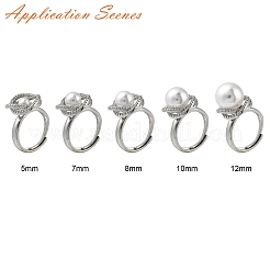 Flower Brass Micro Pave Cubic Zirconia Adjustable Ring Settings&nbsp;KK-K297-09P