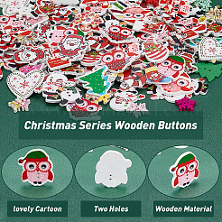 2-Hole Printed Wooden Buttons&nbsp;WOOD-PH0009-30