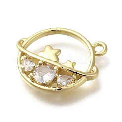 Rack Plating Brass Micro Pave Cubic Zirconia Pendants&nbsp;KK-M014-09G