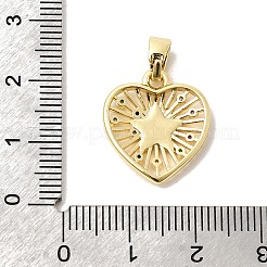 Brass Pave Clear Cubic Zirconia Pendants&nbsp;KK-G554-06G-01