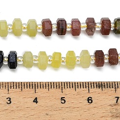 Synthetic Blue Goldstone & Natural Yellow Aventurine & Labradorite & Quartz Crystal & Lemon Jade & Strawberry Quartz & Unakite Beads Strands&nbsp;G-G317-A02-3x6mm