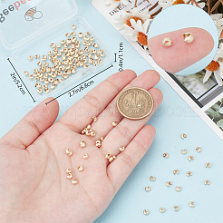 200Pcs Brass Crimp Beads Covers&nbsp;FIND-BBC0003-64