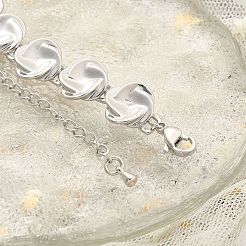 Brass Flat Round Links Bracelets for Women&nbsp;KK-B124-11P