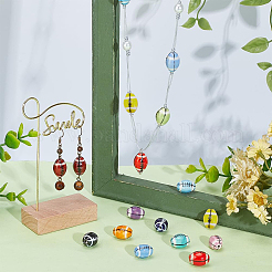 24Pcs 12 Colors Handmade Porcelain Beads Strands&nbsp;PORC-PH0001-42