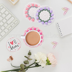 5Pcs 5 Colors Flower Cotton Coaster&nbsp;AJEW-GF0011-80