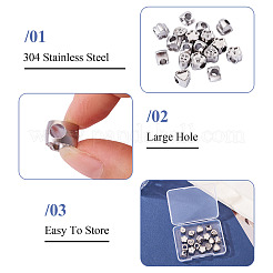 18Pcs 9 Styles 304 Stainless Steel European Bead Rhinestone Settings&nbsp;STAS-TA0003-15