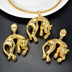 Brass Stud Earrings & Pendant Necklaces Sets for Women&nbsp;FS-WGDC970-02