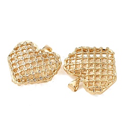 Brass Micro Pave Clear Cubic Zirconia Pendants&nbsp;KK-B184-01G-07