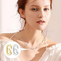 8Pcs 2 Colors Rack Plating Brass Spring Gate Rings&nbsp;KK-OC0001-74