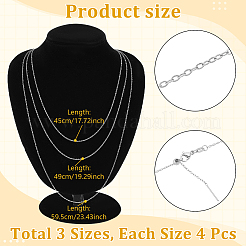 12Pcs 3 Styles 304 Stainless Steel Cable Chain Adjustable Slider Necklaces&nbsp;NJEW-NB0001-36P