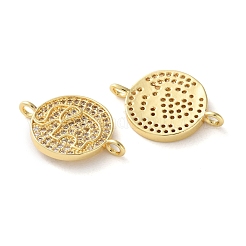 Rack Plating Brass Micro Pave Clear Cubic Zirconia Elephant Connector Charms&nbsp;KK-C084-30G-02