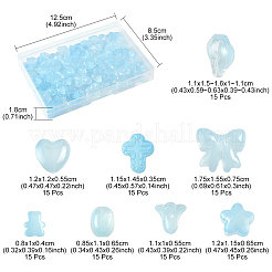120Pcs 8 Styles Transparent Spray Paint Glass Beads&nbsp;GLAA-FS0002-21