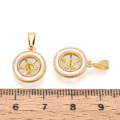 Brass Cup Pearl Peg Bails Pin Pendants&nbsp;KK-T079-11G