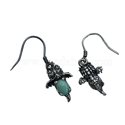 Dragon Synthetic Turquoise Dangle Earrings&nbsp;EJEW-C178-04