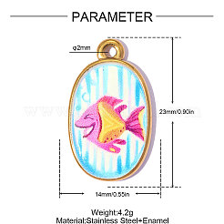 Printed 304 Stainless Steel with Enamel Pendants&nbsp;SA-OY002-73G