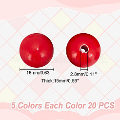 100Pcs 5 Style Transparent & Opaque Acrylic Beads&nbsp;MACR-AR0001-16