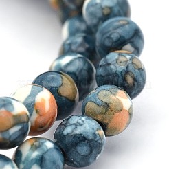 Synthetic Ocean White Jade Round Bead Strands&nbsp;X-G-M165-8mm-15
