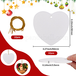 12Pcs Blank Porcelain Sheet Pendant Decorations&nbsp;AJEW-SP0001-56A