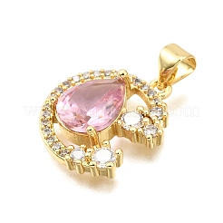 Brass Micro Pave Cubic Zirconia Pendants&nbsp;KK-K401-11G