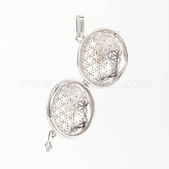Hollow Brass Cage Pendants&nbsp;KK-K124-06P-NR