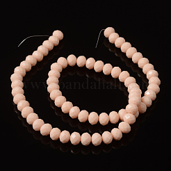 1 Strand Opaque Solid Old Lace Color Crystal Glass Rondelle Bead Strands&nbsp;X-EGLA-F047A-07