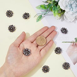 8Pcs 1-Hole Alloy Rhinestone Shank Buttons&nbsp;BUTT-FH0001-002
