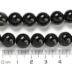 Natural Black Agate Beads Strands&nbsp;G-G391-10mm-01