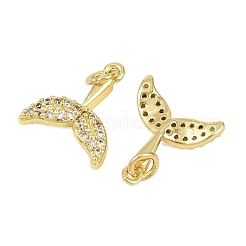 Brass Micro Pave Clear Cubic Zirconia Pendants&nbsp;KK-D218-20G-01
