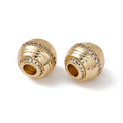 Rack Plating Brass Micro Pave Cubic Zirconia Beads&nbsp;KK-C007-46G