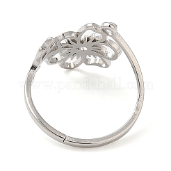 304 Stainless Steel with  Cubic Zirconia Adjustable Rings&nbsp;RJEW-K245-48K-P